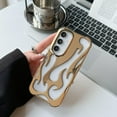 thumbnail image 2 of Case for Galaxy A55 5G,Luxury Electroplate Glossy Flame Shape Hollow Heat Dissipation Fashion Unique Protection Shockproof Women Girls Phone Case for Samsung Galaxy A55 5G (Gold), 2 of 9