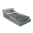 thumbnail image 2 of Ambesonne Rustic Fitted Sheet & Pillow Sham Set, Blue Grey Planks Grunge, Twin, Umber Pale Teal Plum, 2 of 2