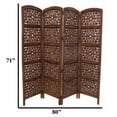 thumbnail image 5 of The Urban Port 1" 4-panel Contemporary Wood Partition Screen/Room Divider Brown, 5 of 5