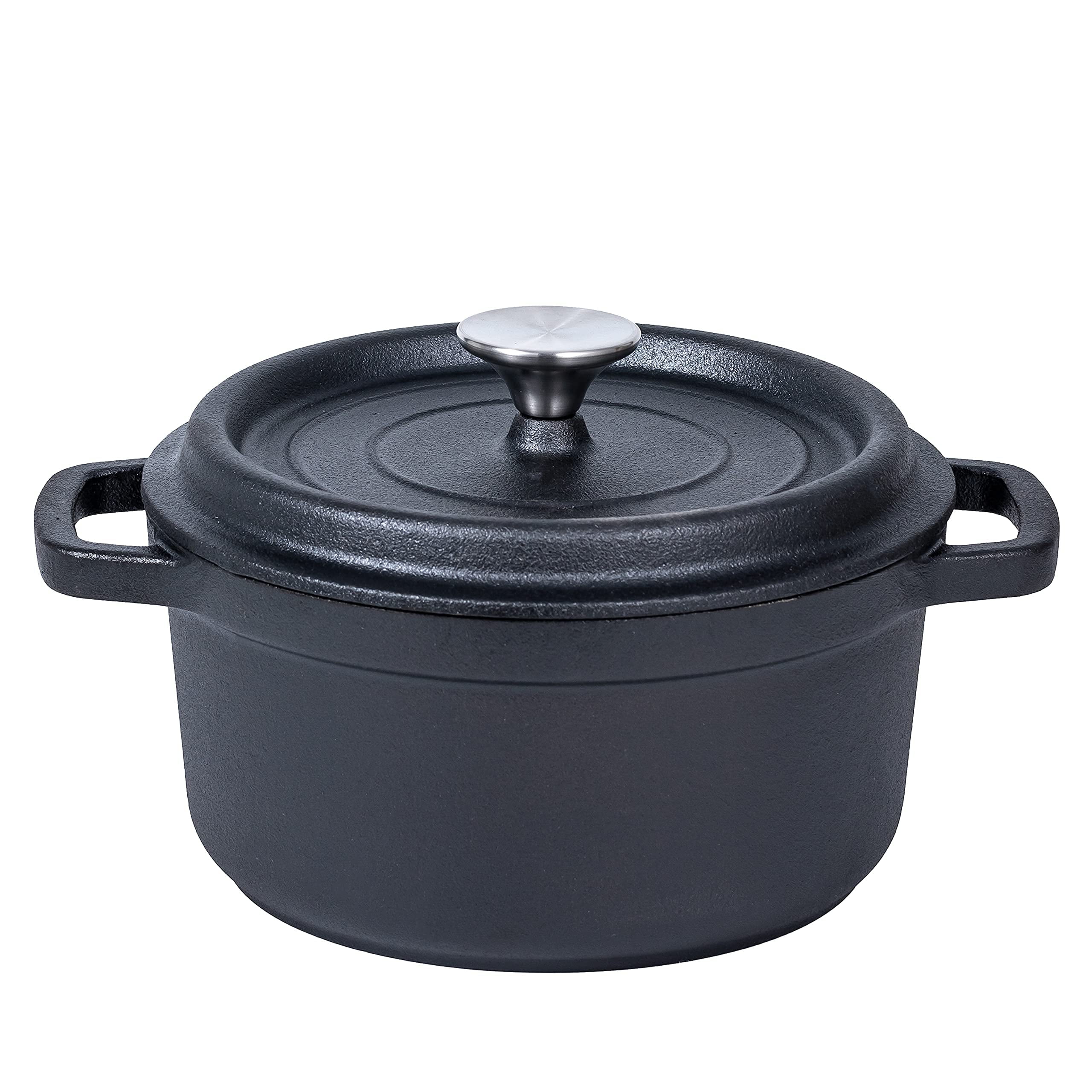 Bruntmor 2.3 Qt Pre-seasoned Cast Iron Dutch Oven with Silicone Accessories  and Lid - Ideal for Braising, Casseroles and More!