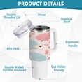 thumbnail image 4 of SKYSONIC 40oz Tumbler with Handle and Straw Lid Double Stainless Steel Vacuum Insulated Travel Mug for Hot Cold Water,Hedgehogs, 4 of 7