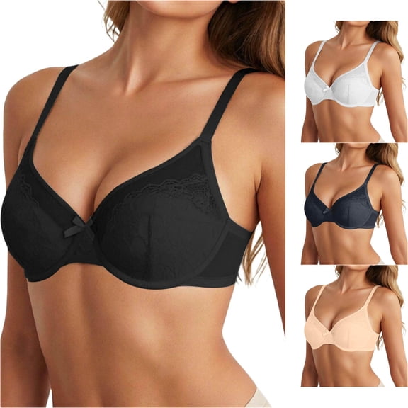 XFeng Wireless Support Bra Adjustable Wide Strap Back Hook Seamless Everyday Bra