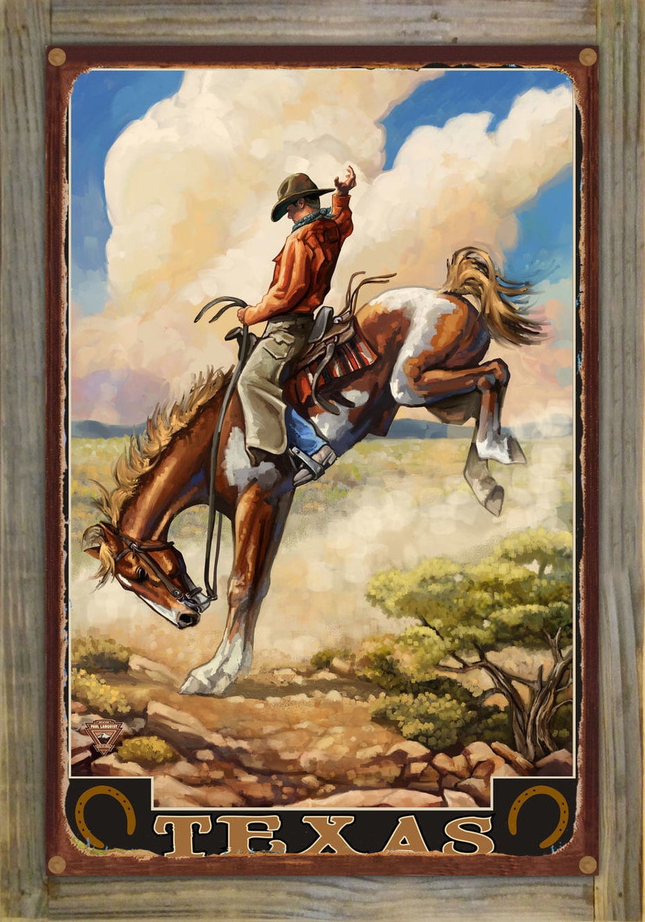 Lanquist Utah Cowboy Giclee Art Print Poster from Original Travel Artwork by Artist Paul A
