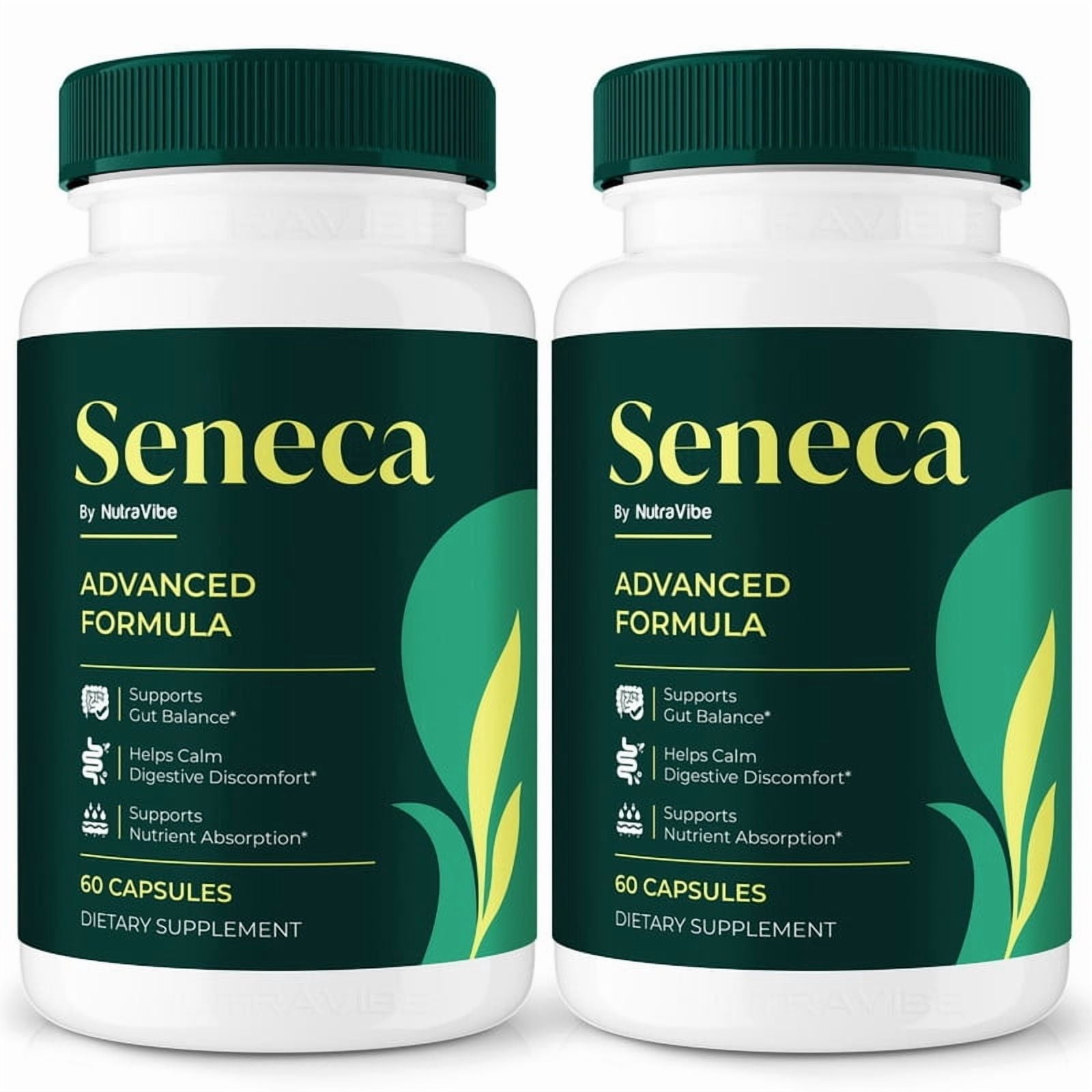 (2 Pack) Seneca Probiotics Capsules – Gentle Gut & Digestive Support Formula for Balance & Wellness | Easy-to-Take Capsules (120 Capsules)