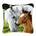 thumbnail image 1 of DIY Horses Cushion Carpet Mat Latch Hook Rug Kits Hand Craft Embroidery Pillowcase Crocheting Handmade Kids Children Gift, 1 of 8