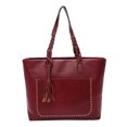 thumbnail image 1 of Bolsa Mujer Ocio Borla PU Moda Bolso de hombro de gran capacidad (Jujube Red)-180269.03 JShteea Para Estrenar, 1 of 6