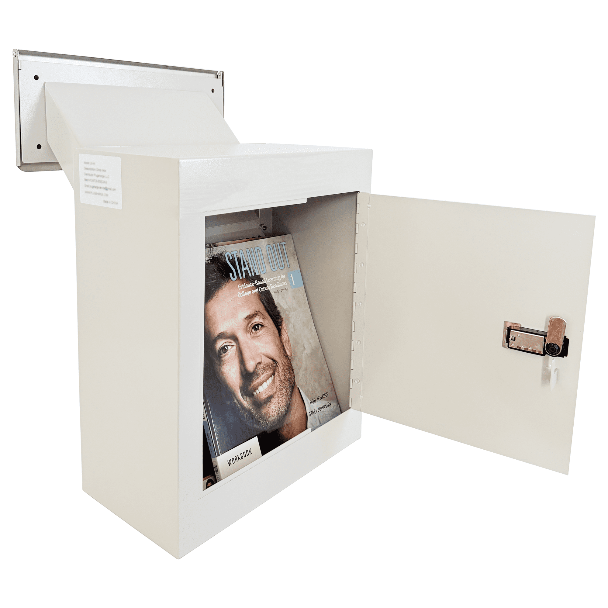 Through-The-Wall Drop Box with Rainproof Cover | Heavy Duty Through Wall Mailbox with 10-Inch Adjustable Chute | Rainproof Locking Drop Safe for Mail, Rent, Checks, Cash, and Keys, Gray