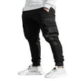 thumbnail image 3 of Men‘s Pockets Patchwork Cargo Trousers Color Block Casual Trousers Long Pants, 3 of 5