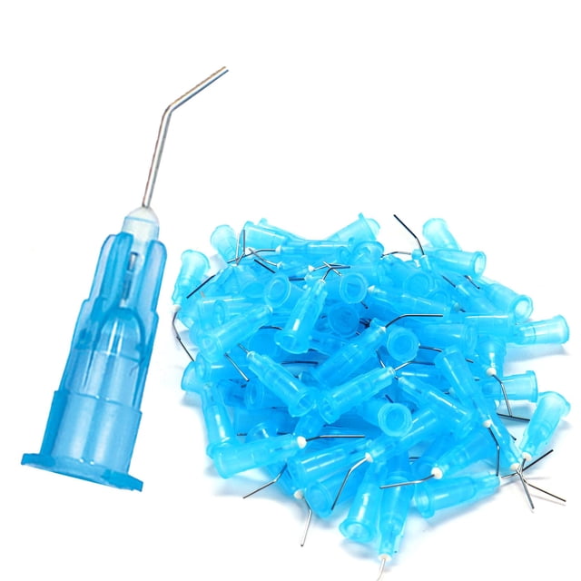 Puntas aplicadoras precurvadas dentales LA MIERE 25 Ga, paquete de 100