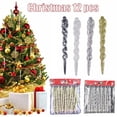 thumbnail image 3 of 12Pcs Simulation Ice Xmas Tree Hanging Ornament Fake Icicle Props X-Mas Decor, 3 of 5
