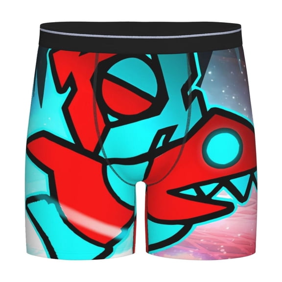 Saiise Geometry Dash Men's Underwear Boxer Briefs Cotton Trunks Short Leg Underwear (S-XXL)