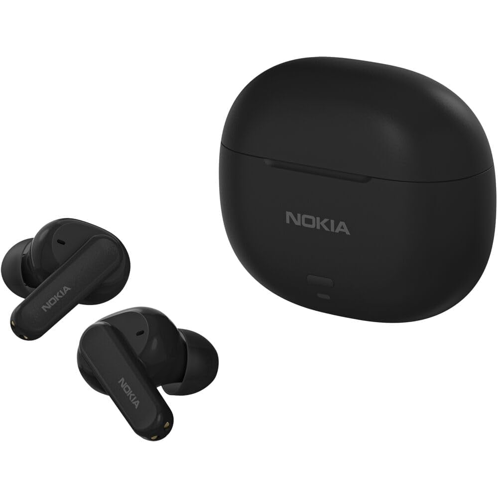 Nokia Go Earbuds2 Pro in Ear Wireless Bluetooth Earbuds with Charging Base, Environmental Noise Cancellation, Google Fast Pair, Low Latency Modes, and IPX4 Water Resistance - Black