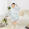 thumbnail image 5 of Wearable Blanket Hoodie for Kids Cute Shark Flannel Hooded Blanket with Pockets and Sleeves Suitable for Boys and Girls, 5 of 7