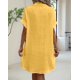 thumbnail image 5 of Vestido Túnica Holgado Informal de Verano para Mujer, de Algodón y , con Botones, Escote en V, Corta, Color Amarillo, Talla L, 5 of 7