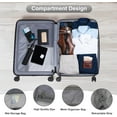 thumbnail image 5 of 24in Checked-Medium Luggage Expandable Lightweight Hard Shell Suitcases with Wheels Built-In TSA Luggage Bag for Business/Travel Sliver, 5 of 17