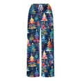 thumbnail image 6 of Enjoytime Casual Pants for Women Christmas Printed Elastic Waist Straight Leg Pants Fashion Flannel Loose Cute Comfy Trousers with Pockets Multicolor L, 6 of 7