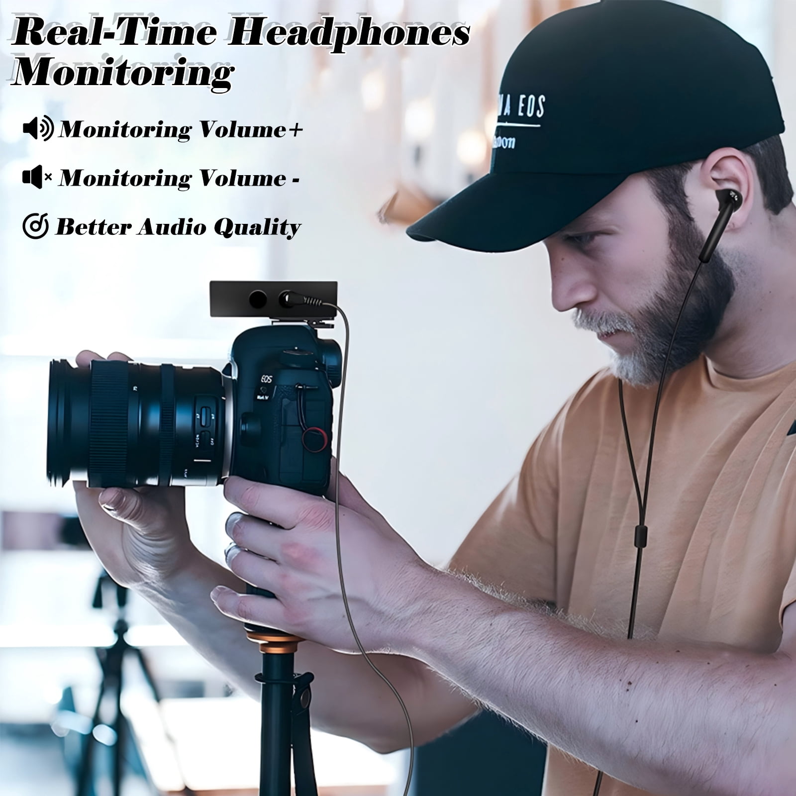 RONY 160ft Camera Microphones: Dual Wireless Lavalier Lapel Mini Mic Compatible with iPhone Camera Android Laptop