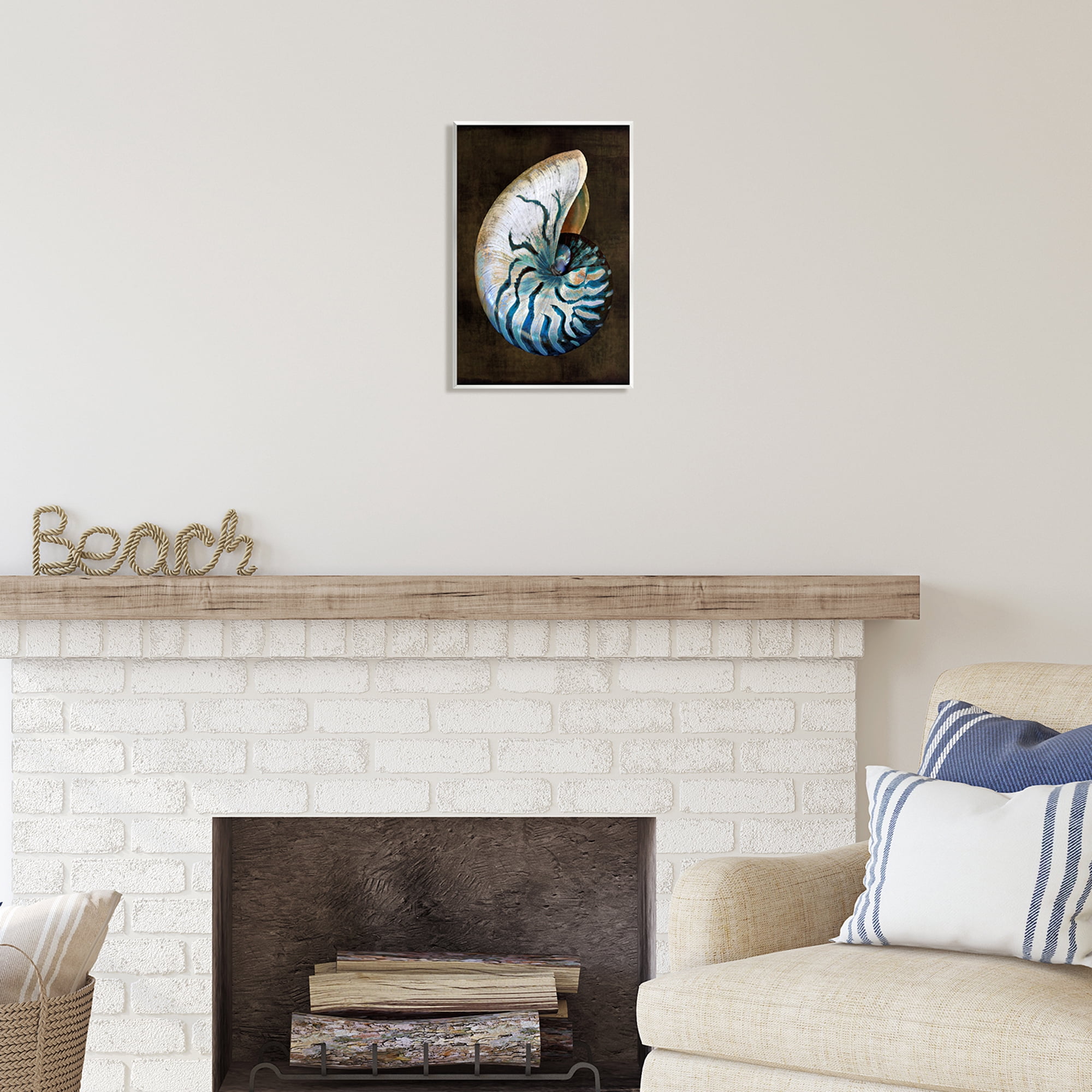 Stupell Industries Modern Marine Shell Nature Painting Unframed Art Print Wall Art, 10 x 15