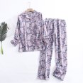 thumbnail image 1 of Ensemble de Pyjama en Flanelle de Coton pour la Maison, Simple, Imprimé, Ample, Automne et Hiver, Manches Longues, Pantalon, Ensembles de Pyjama pour Femmes tzw, 1 of 6