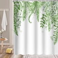 thumbnail image 3 of ChloropLastid Sage Green Plant Shower Curtain for Bathroom Botanical Eucalyptus Tropical Light Green Leaf Greenery Leaves Watercolor Jungle Floral Fabric Bathroom Shower Curtains 72×72 Inches, 3 of 6