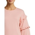 thumbnail image 2 of Time and Tru Women's Ruffle Sleeve Sweatshirt, Sizes XS-3XL, 2 of 5