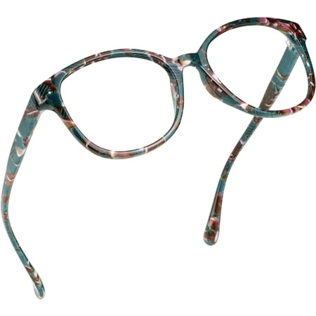 LifeArt Blue Light Blocking Reading Glasses (Round Frame, No Magnification)