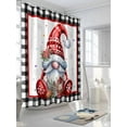 thumbnail image 3 of Fsddascl Christmas Gnomes Shower Curtain Set - 48" x 72" Washable Bathtub Curtain with 12 Hooks, Winter Xmas Poinsettia Snowflake Plaid Waterproof Fabric Stall Shower Curtains for Bathroom/Bathtub, 3 of 6