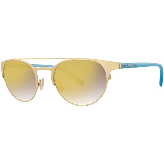 Lilly Pulitzer Womens Kerri Gold 50 Sunglasses, Size 50-20-135 B41