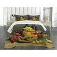 thumbnail image 3 of Ambesonne Winery Quilted Bedspread Set 3 Pcs, Themed Bottles France, King Size, Multicolor, 3 of 5