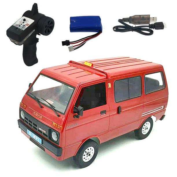 Bewildely RC Drift Trucks Motor de simulación Auto regalos todoterreno/coche de carretera Unisex niñas niños Van eléctrico Rojo