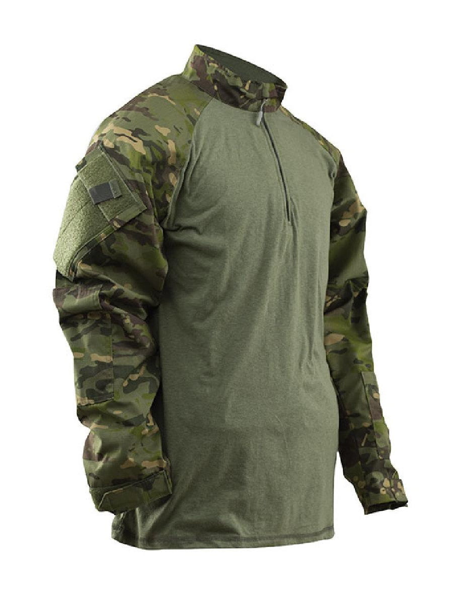 Tru Long Sleeve 1/4 Zip Combat Shirt Color Black Tru Spec By Atlanco Truspec 