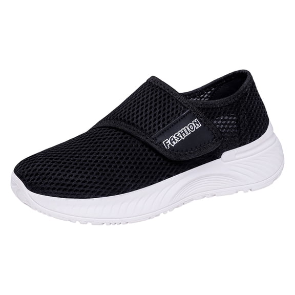 Sports Shoes for Womens Walking Shoes Lightweight Breathable Mesh Air Cushion Sneaker Orthopedic Sneakers Arch Support Slip-On Shoe with Velcro Straps