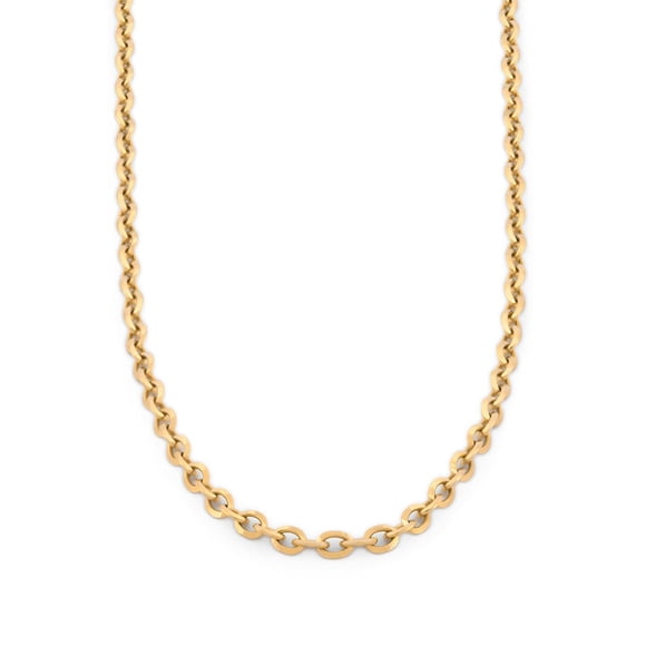 Cadena Rolo Casa del Anillo Oro Amarillo Italiano Sólido 14K 45 cm