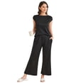 thumbnail image 2 of EKOUAER Pajama Sets for Women 2 Piece Casual Pj Set Rib Knit Cap Sleeve Soft Sleepwear, 2 of 6