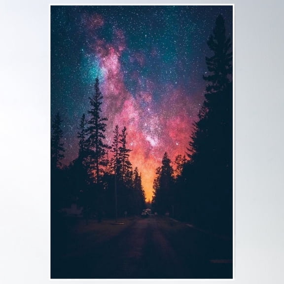 Magical Dark Night Sky. Poster Wall Art, Modern Wall Decor, 8x12 UNFRAMED