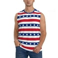 thumbnail image 3 of Uemuo American Patriotic Stars And Stripes Pattern Men's Sleeveless T-Shirt,Muscle Athletic Tank Top, Moisture-wicking Quick-dry Breathable Classic Tee Top for Gym Run Outdoor Sports-X-Large, 3 of 8