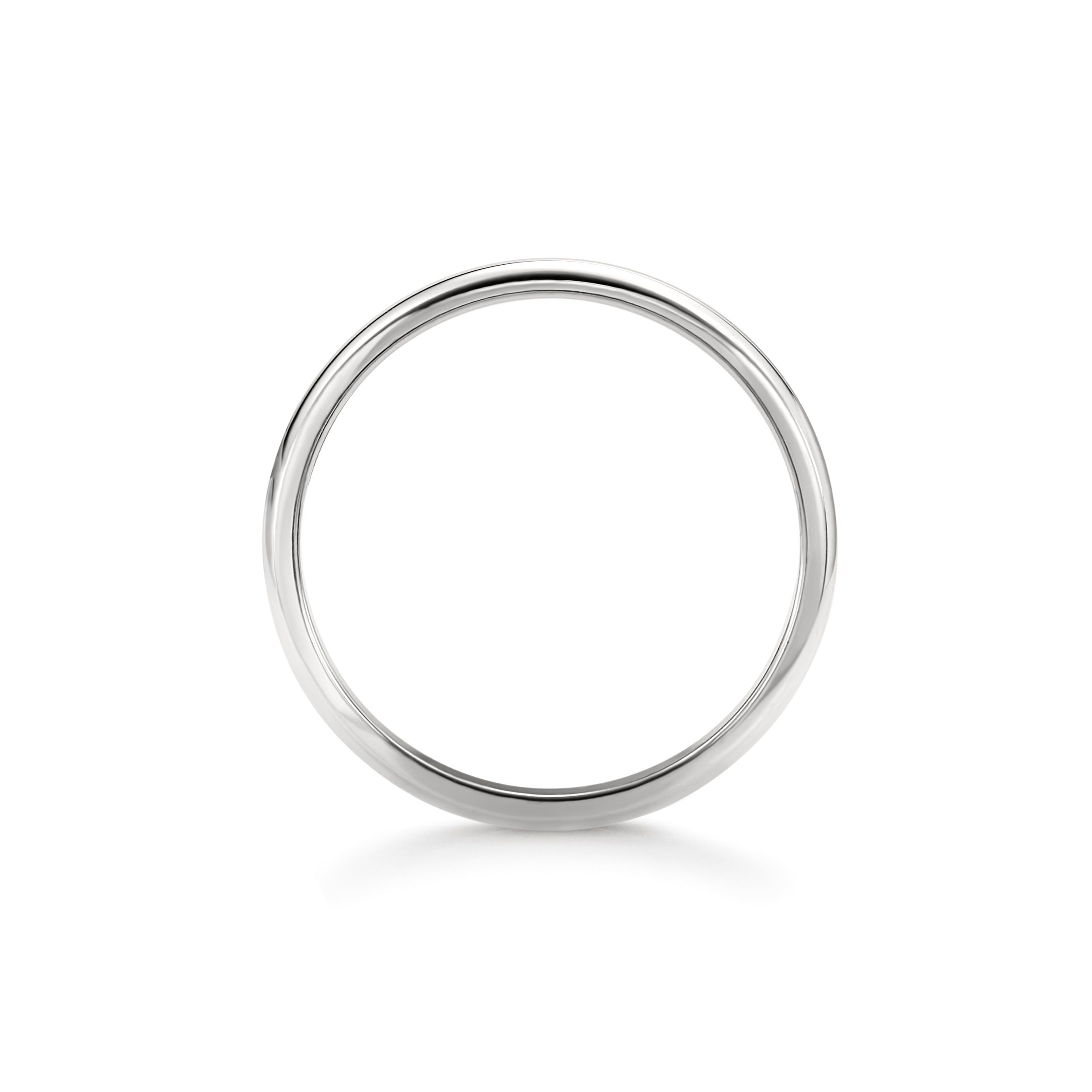 Women's 14K White Gold 2mm Traditional Plain Wedding Band (Available Ring Sizes 4-8 1/2) Size 4.5
