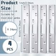thumbnail image 3 of 4 Pcs 6 Inch Door Strike Plate Security Latch Strike Stainless Steel Door Reinforcement Plate with Screws for Deadbolt, 3 of 7