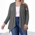 thumbnail image 3 of Stamzod Women's Plus Size Cardigan Open Front Lightweight Long Sleeve Cardigan Sweaters Fall Fashion 2026 Cardigans Gray C XXXXL, 3 of 7