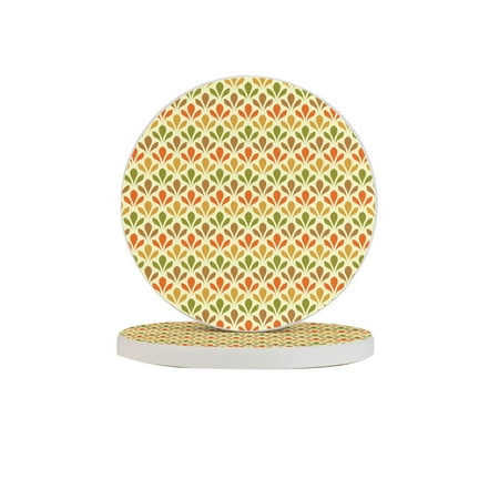 

Circular Drink Coasters Set Seamless Pattern Background Beautiful Home Decor Diatomite Heat-Resistant Diatomite Protect Table Countertop