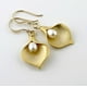 thumbnail image 1 of Xiao Hua Pendientes colgantes con diseño único de flores, dorados, 1 of 4