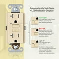 thumbnail image 3 of Faith 20A GFCI Outlets, Slim, Tamper-Resistant GFI Receptacles, Ivory, 3 Pack, 3 of 5