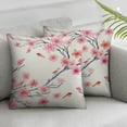 thumbnail image 2 of Nawypu  Pink Floral Throw Pillow Cover Cherry Blossom Decorative Pillow Case Home Decor Square Pillowcase 2pc 18x18in, 2 of 6