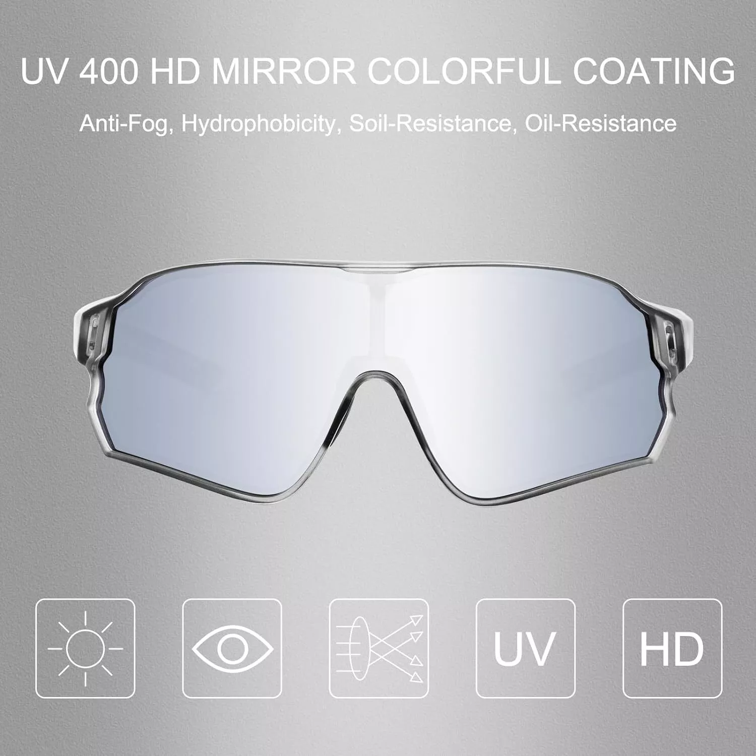ROCKBROS Photochromic Sunglasses for Men Women Sports Cycling Glasses UV Protection Windproof Bike Glasses for Running