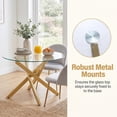 thumbnail image 6 of Giantex Glass Coffee Table, Round Clear Center Table, Modern Accent Cocktail Table for Home, Gold, 6 of 10