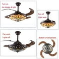 thumbnail image 2 of 42" Tiffany Retractable Ceiling Fan with Remote & Light LED Dimmable Chandelier, 2 of 12