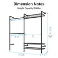thumbnail image 3 of Timate F2 Industrial Pipe Clothes Rack Wall Mounted Clothing Rack for Hanging Clothes,Black, 3 of 9