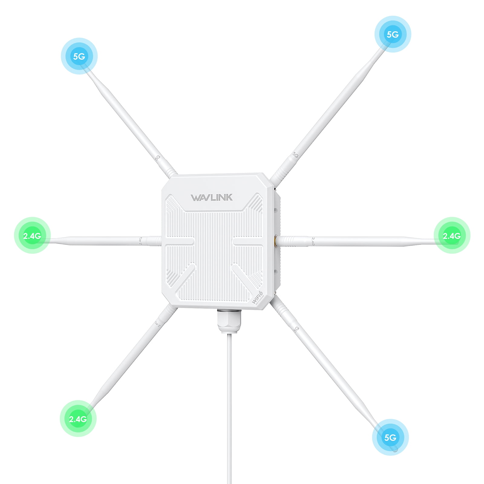 WiFi6 Outdoor Router AX3000 Access Point, Dual Band WiFi Router Mesh Extender with PoE/ Weatherproof