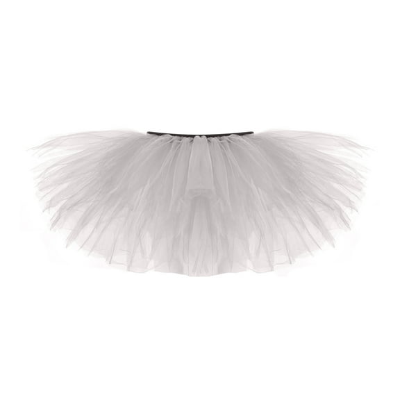 Wenini Womens Skirts Solid Mini Summer Skirt Elastic High Waist Irregularity Hem Wedding Guest Loose Casual Tutu Tulle Skirt White Free