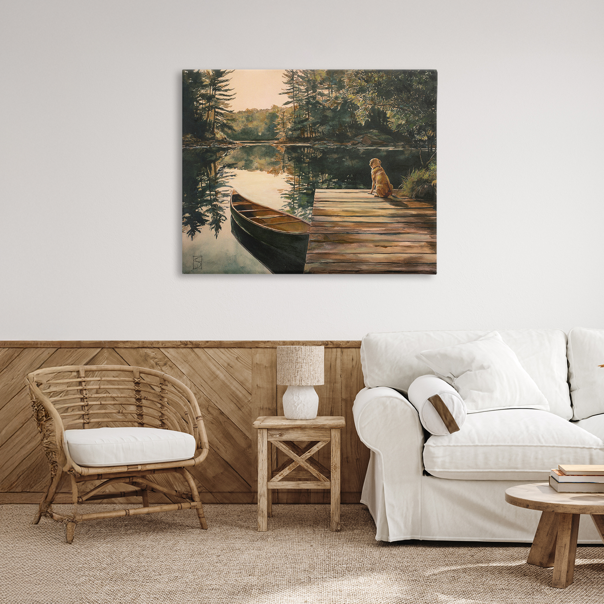 Lake Life at Sunset Canvas Wall Art, design by Sara Culpepper